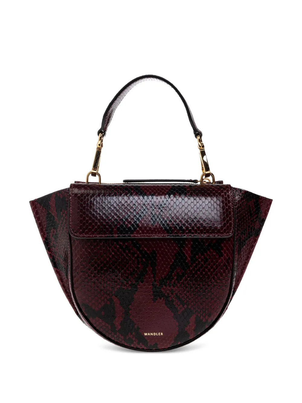 Wandler snakeskin half-moon tote bag Rood