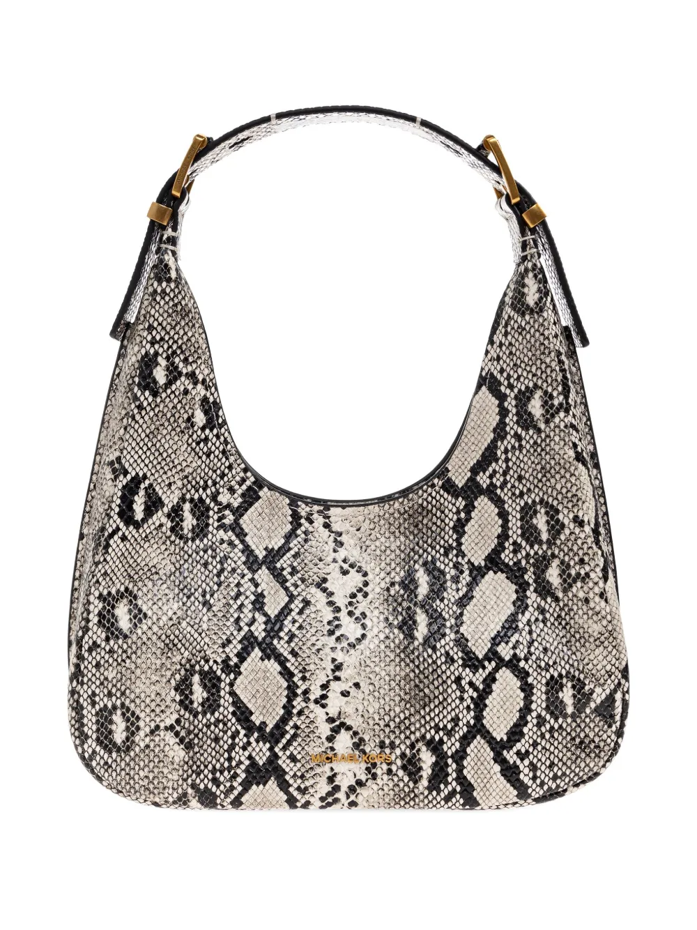 Michael Michael Kors Small Nolita Snakeskin Leather Shoulder Bag In Gray