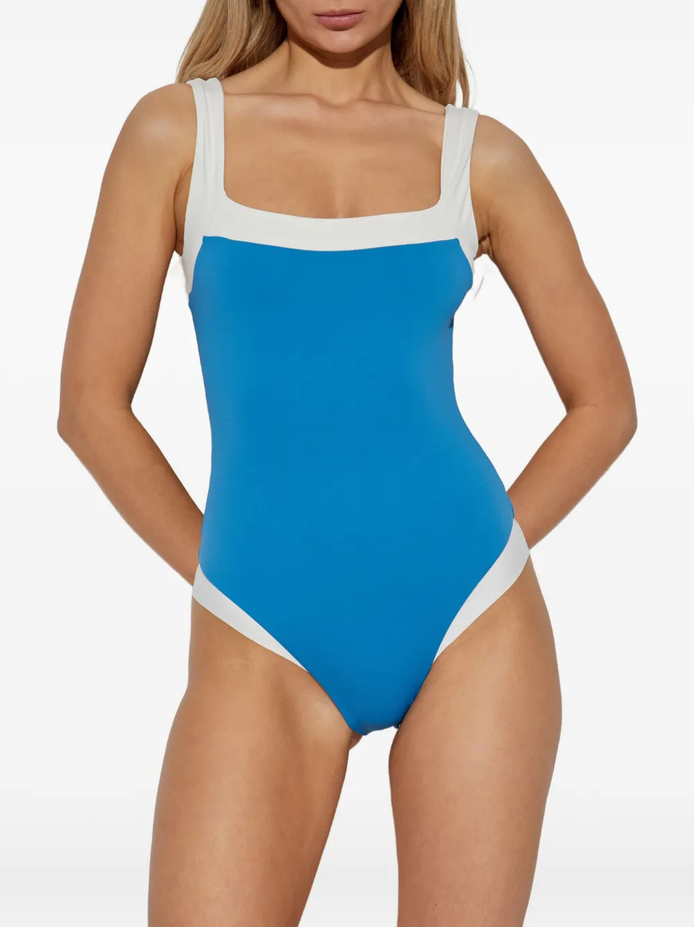 Marysia square-neck swimsuit Blauw