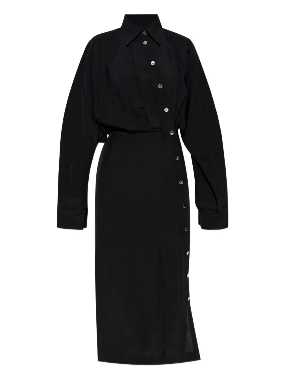 Sportmax button-fastening shirt dress Zwart