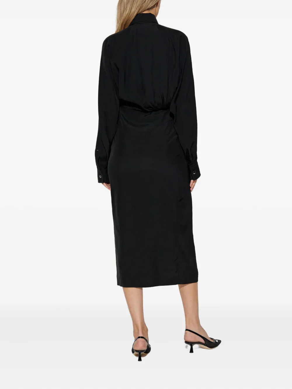 Sportmax button-fastening shirt dress Zwart