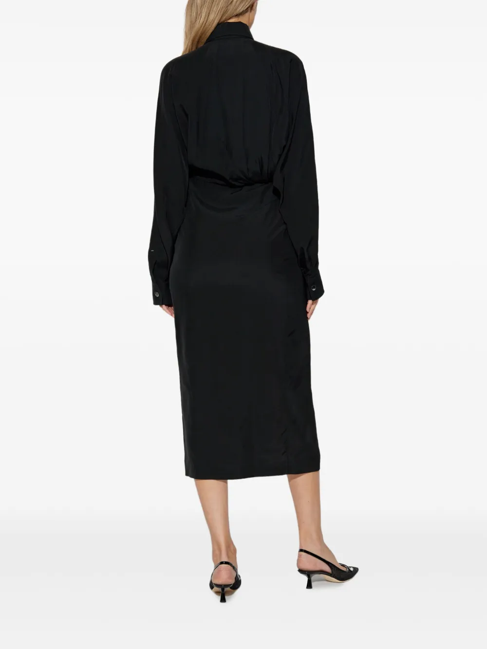 Button-Fastening Shirt Dress