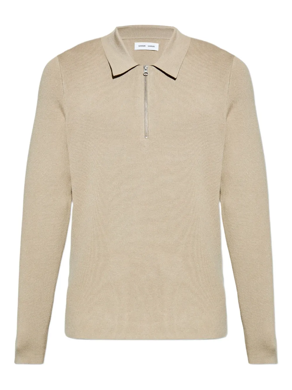 SAMSOE SAMSOE zip-neck polo shirt - ニュートラル SAMSOE SAMSOE zip-neck polo shirt - ニュートラル