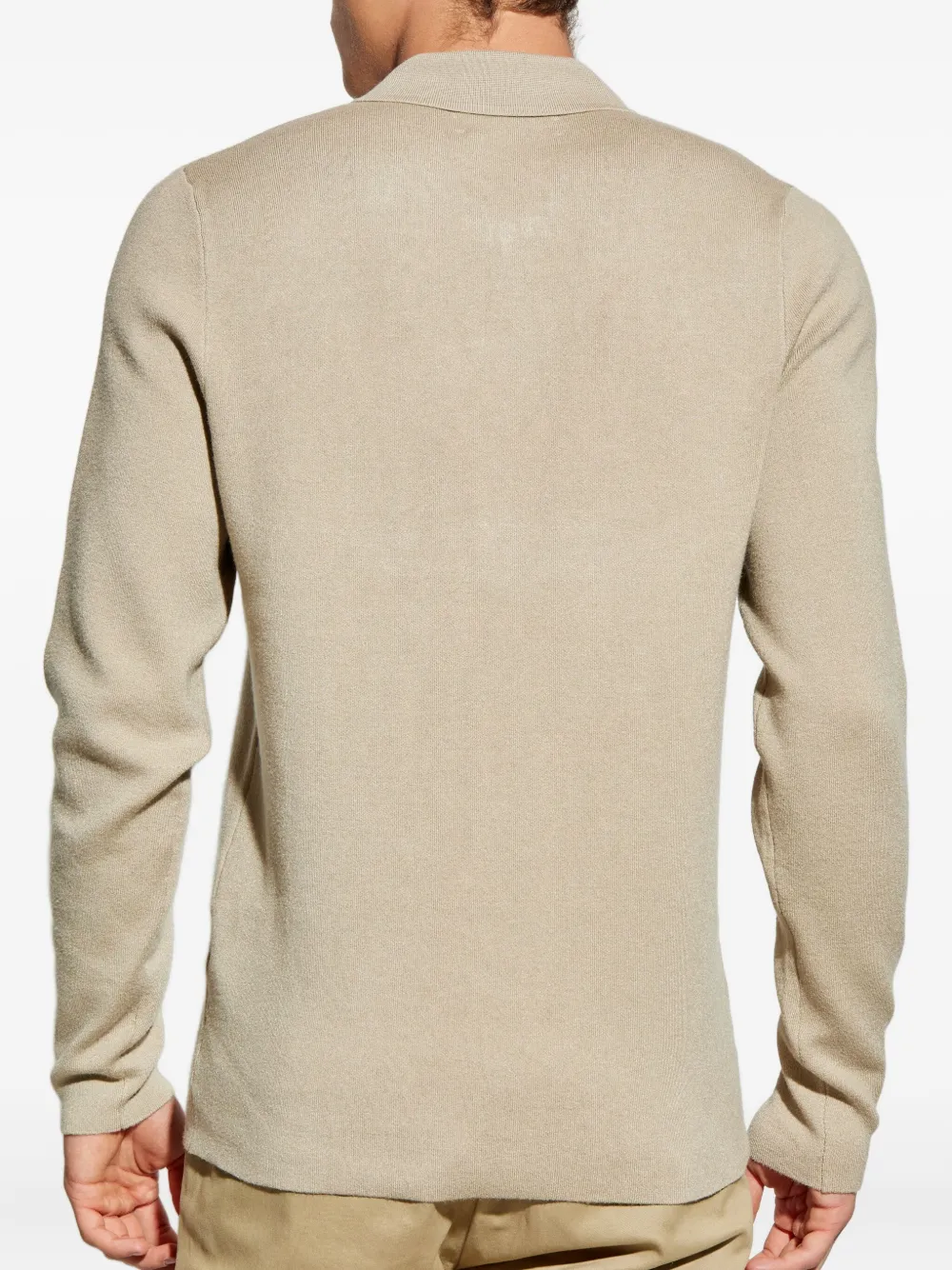 SAMSOE Poloshirt met hals met rits Beige