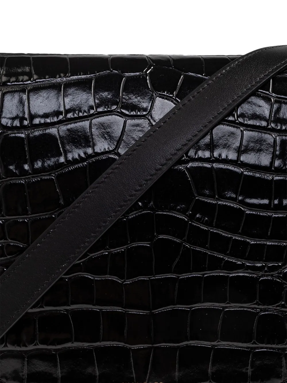 Wandler Kate crocodile-embossed shoulder bag Zwart
