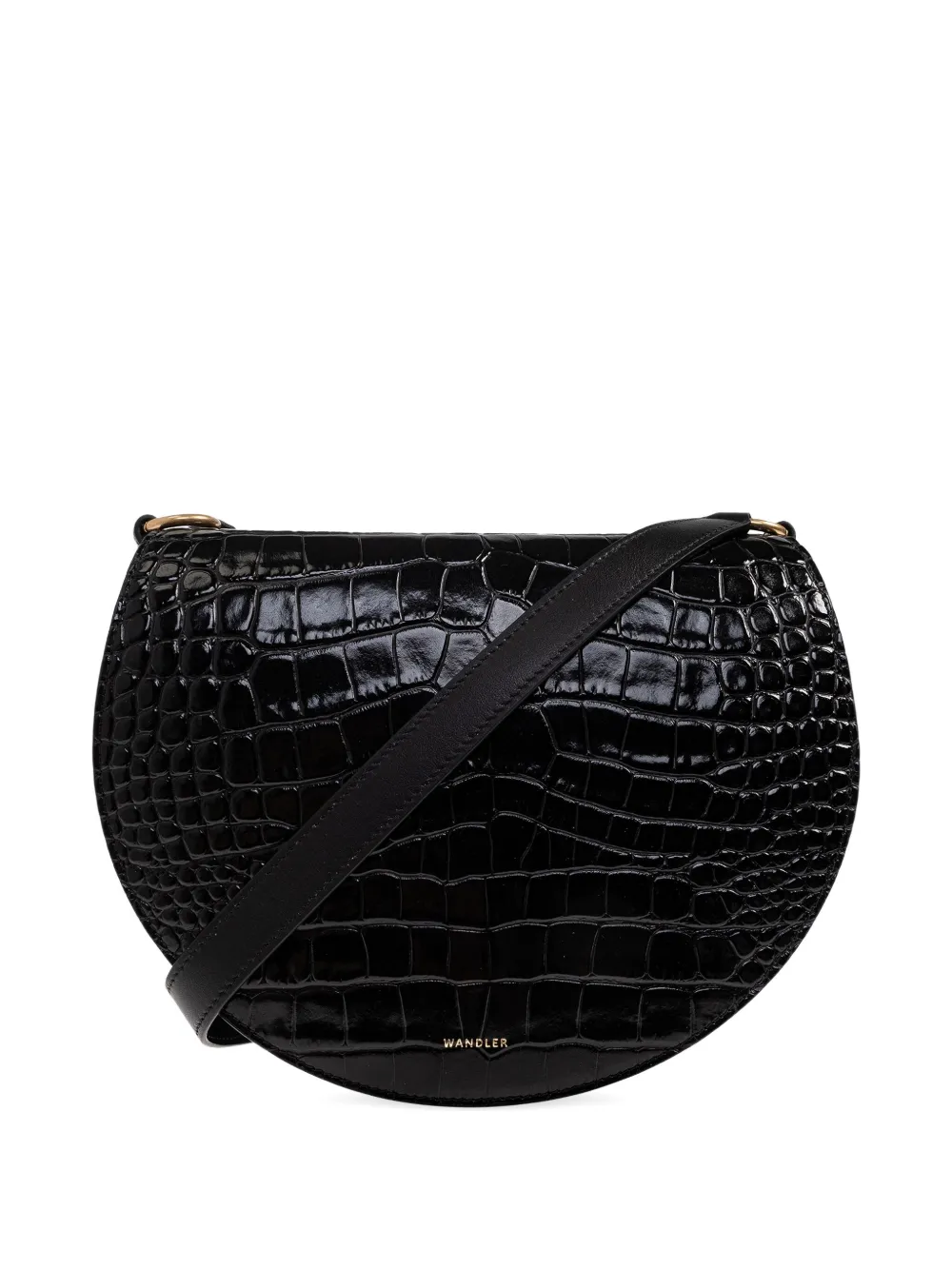 Wandler Kate crocodile-embossed shoulder bag Zwart