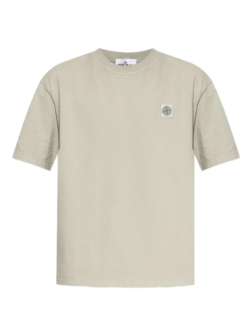 Stone Island logo-patch cotton T-shirt Beige