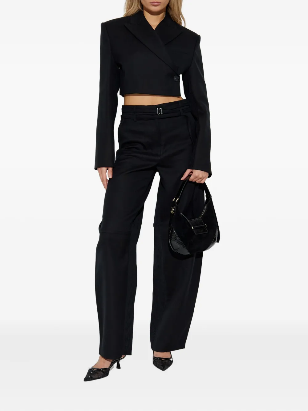 Sportmax hook-fastening trousers Zwart