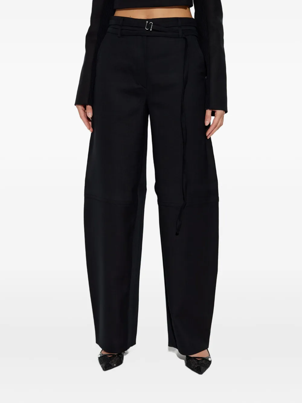 Sportmax hook-fastening trousers Zwart