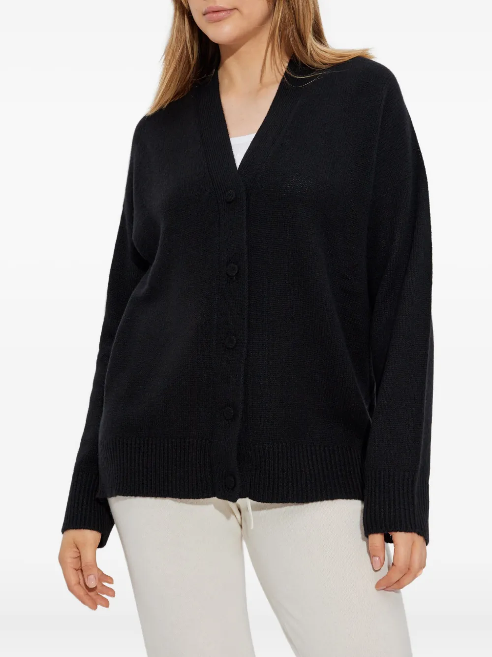 Fabiana Filippi button-front ribbed cardigan Zwart