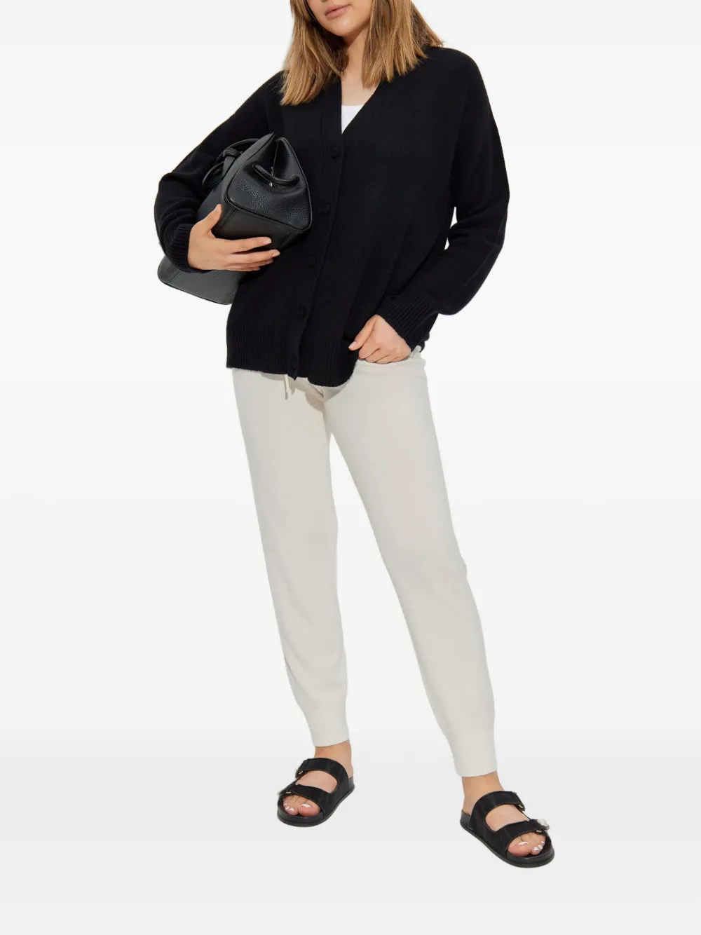 Fabiana Filippi button-front ribbed cardigan Zwart