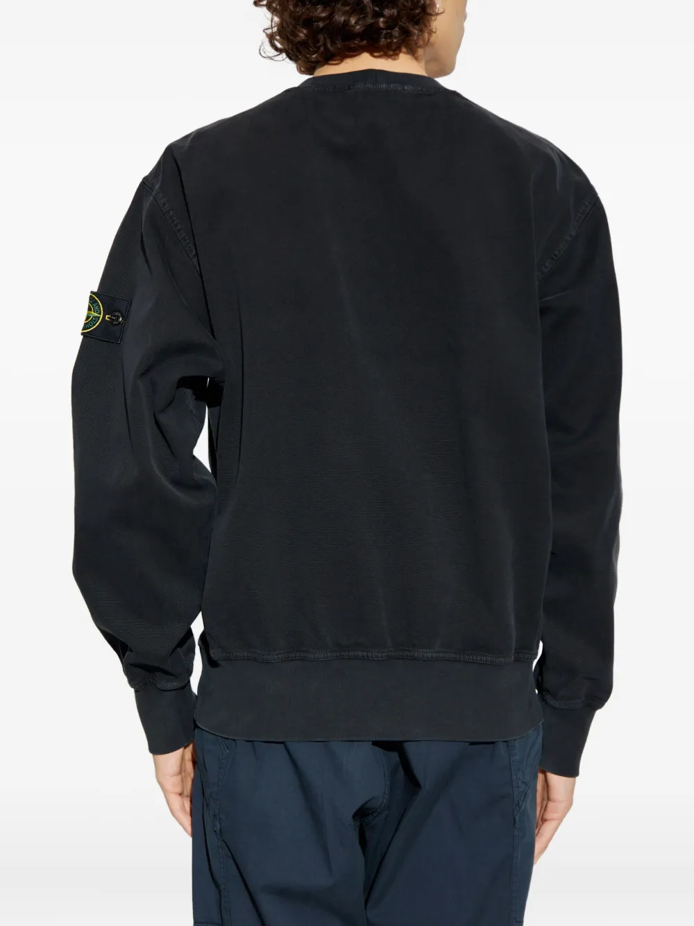 Stone Island Compass-badge crew-neck sweatshirt Zwart