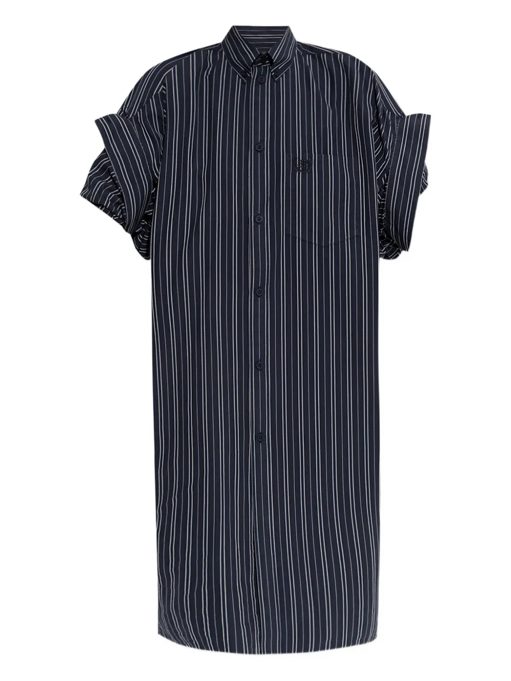 Balenciaga striped shirt dress - Blue
