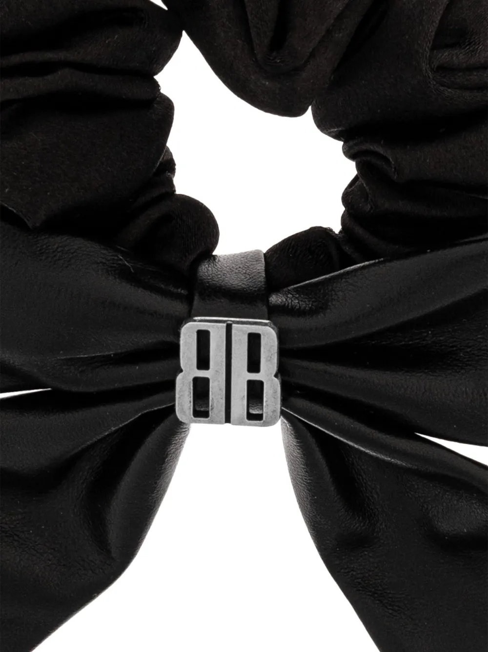 Balenciaga Bow Scrunchie-detail Keyring In Black
