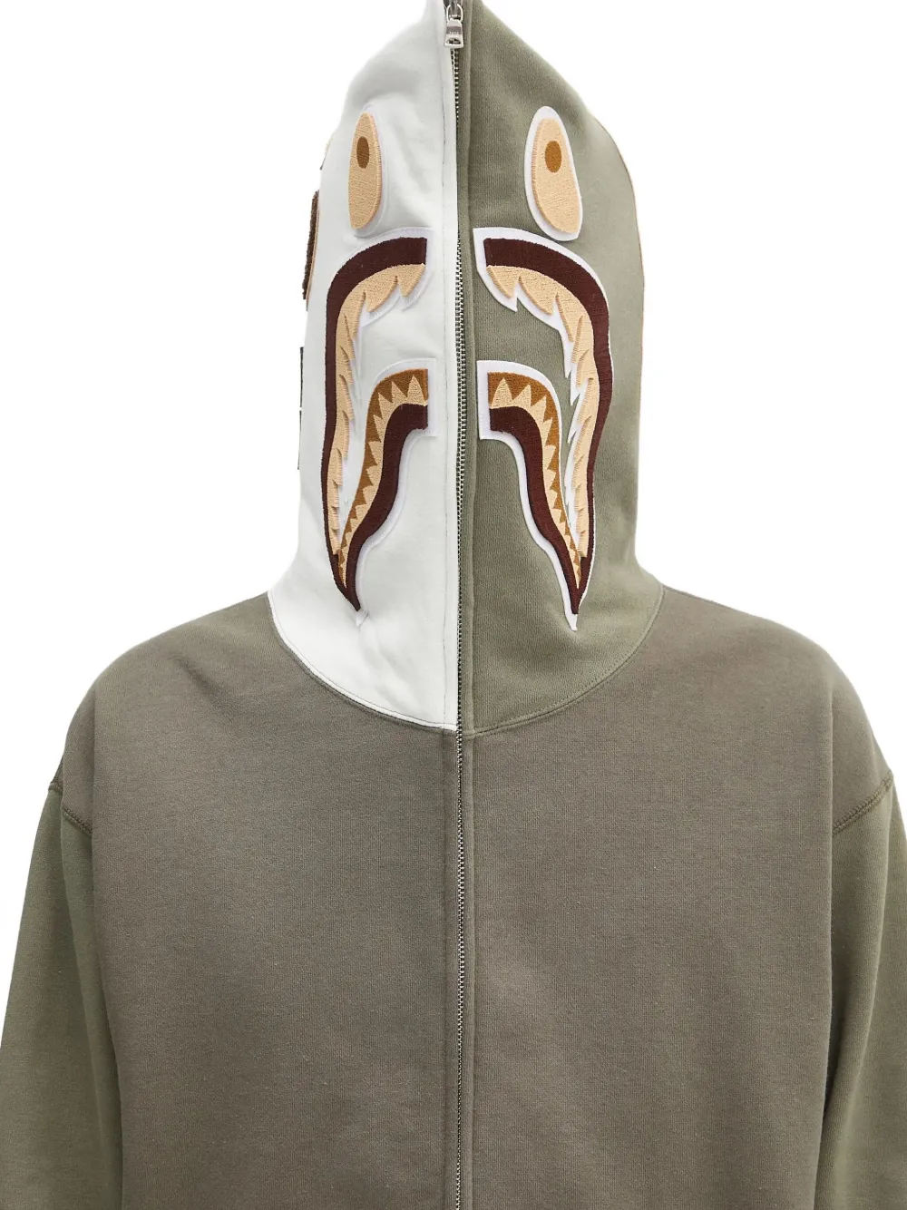 A BATHING APE shark-pattern hoodie Groen