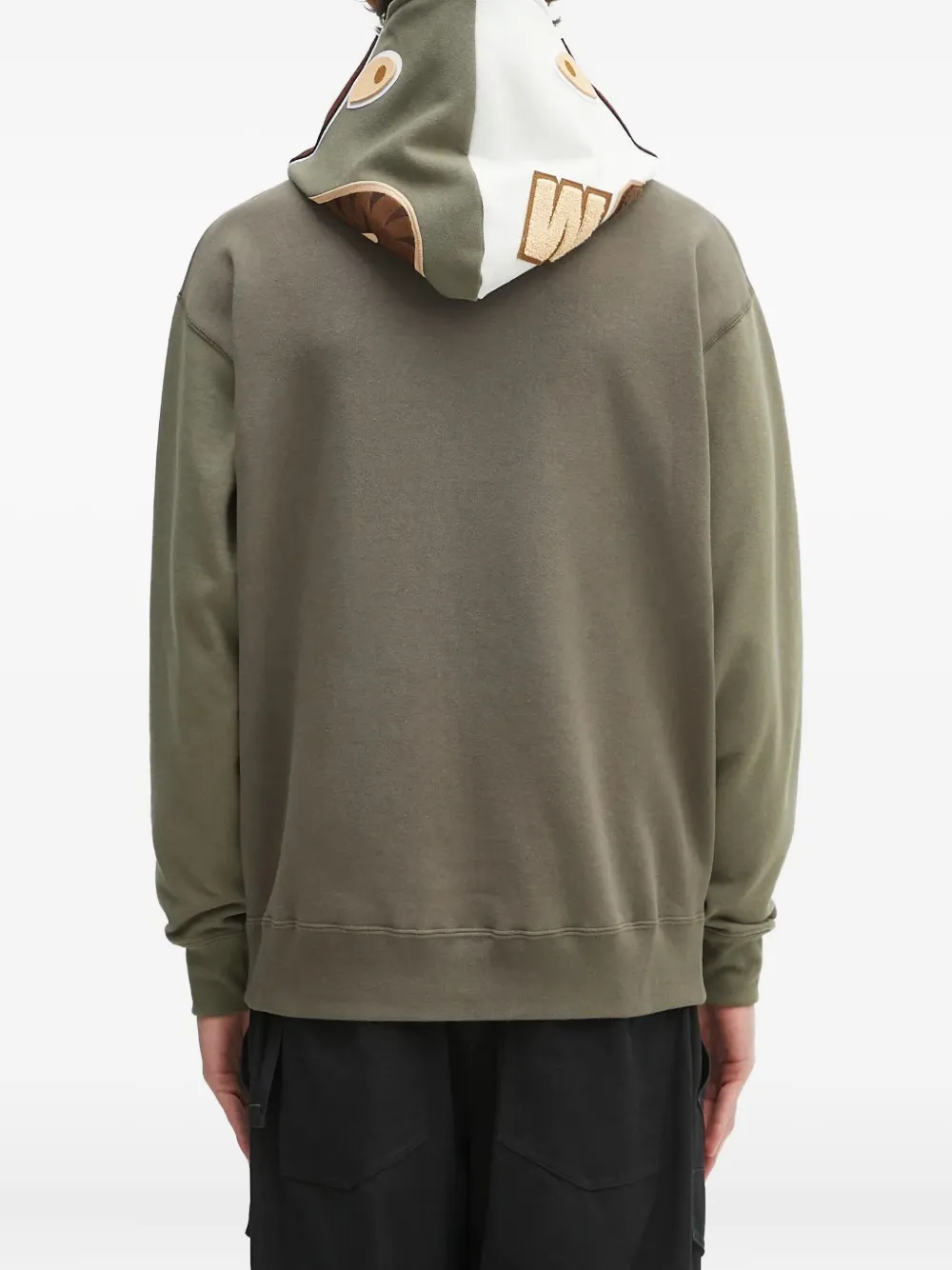 A BATHING APE shark-pattern hoodie Groen