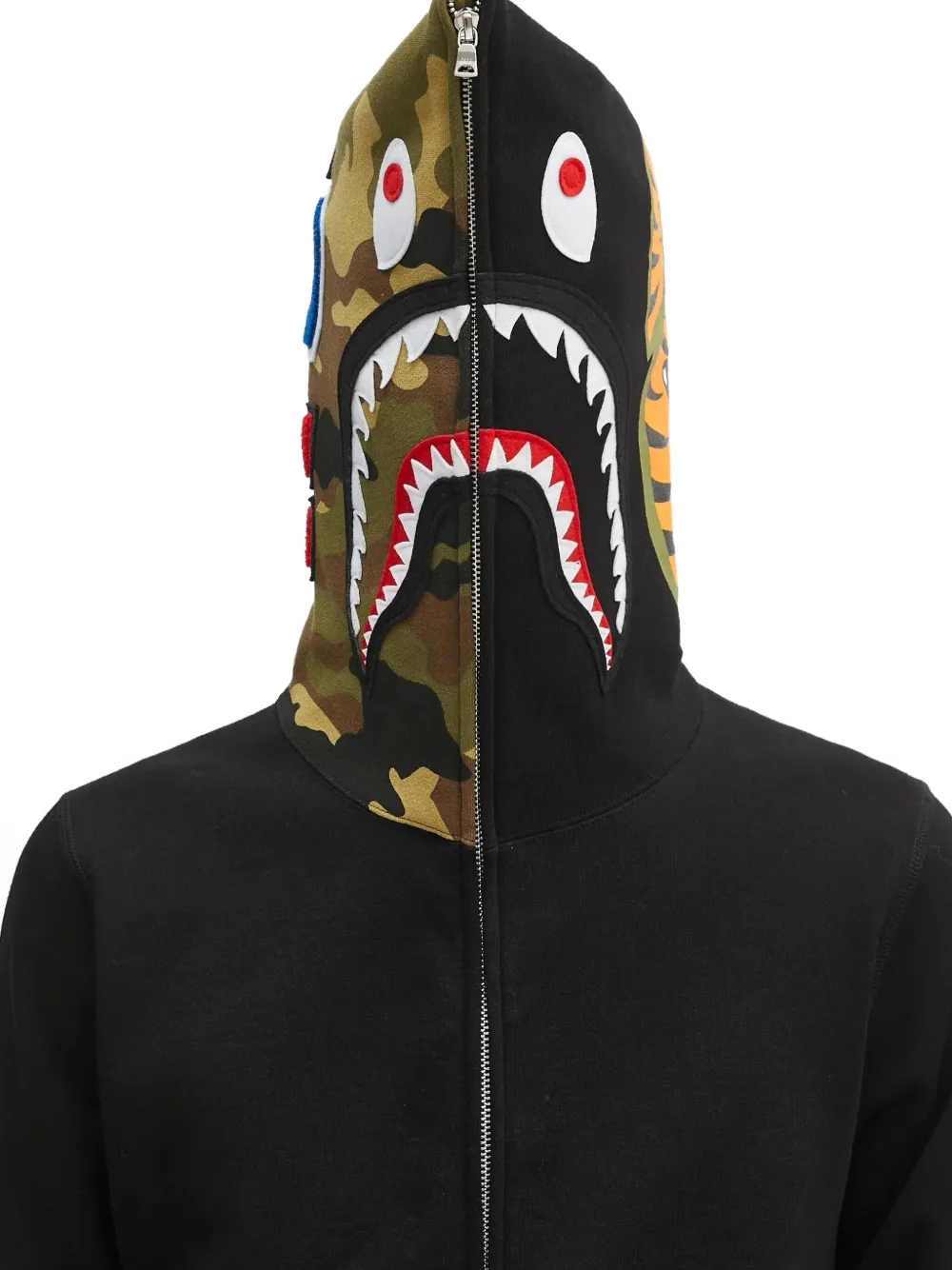 A BATHING APE 1st Camo Shark zip-up hoodie Zwart