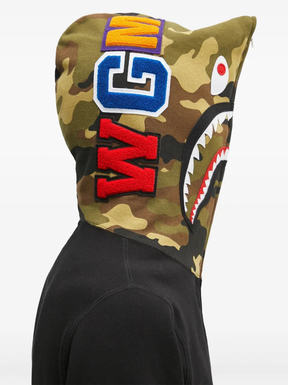 A BATHING APE 1st Camo Shark zip-up hoodie Zwart