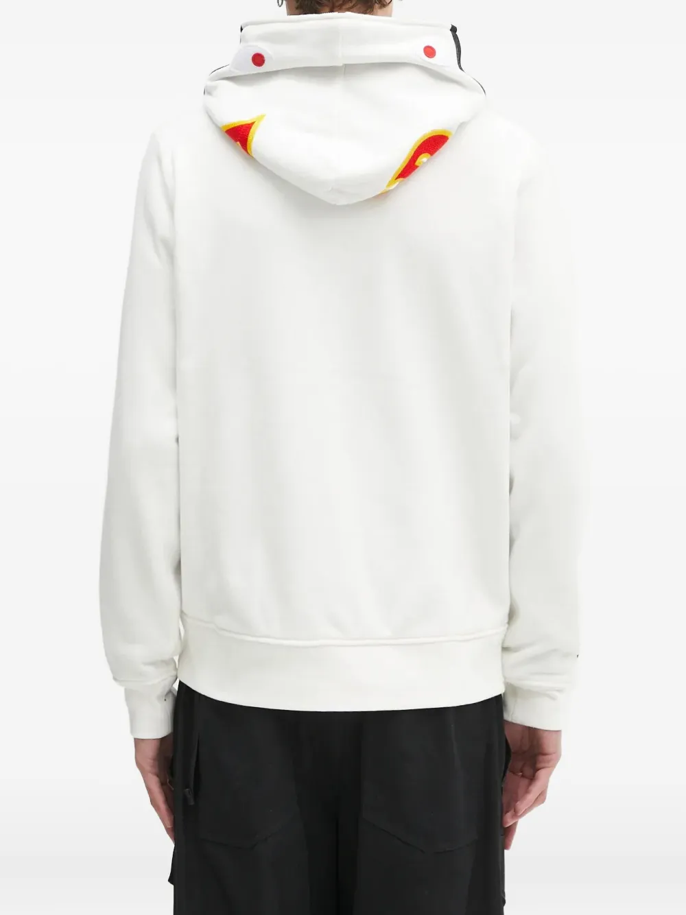 A BATHING APE shark-motif zip-up hoodie Wit