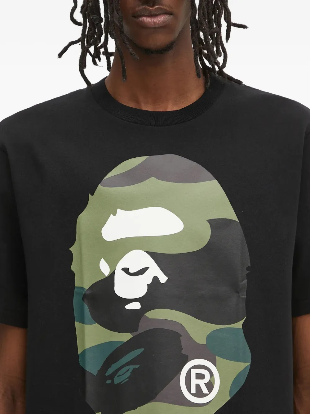 A BATHING APE logo-print T-shirt Zwart