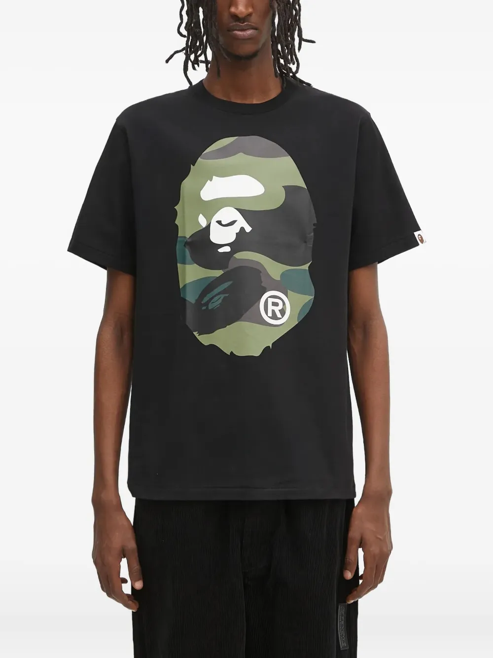 A BATHING APE logo-print T-shirt Zwart