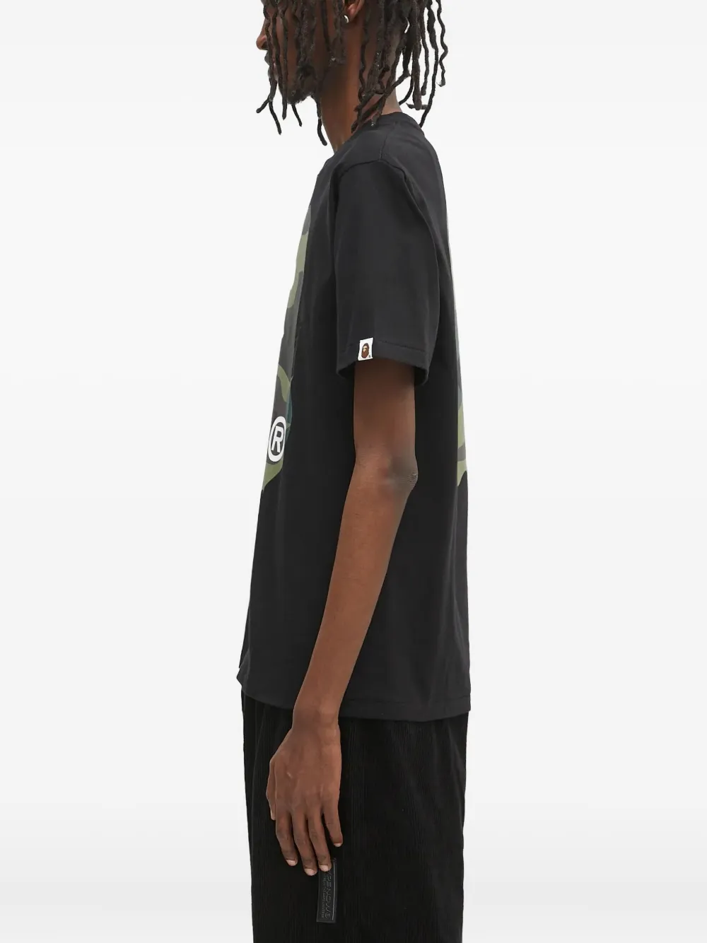 A BATHING APE logo-print T-shirt Zwart