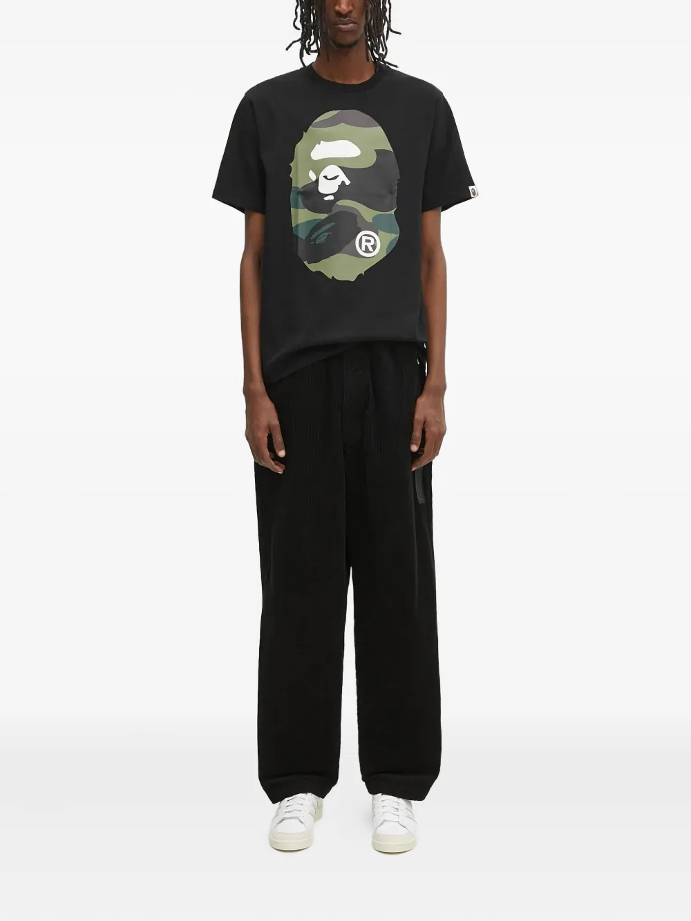 A BATHING APE logo-print T-shirt Zwart
