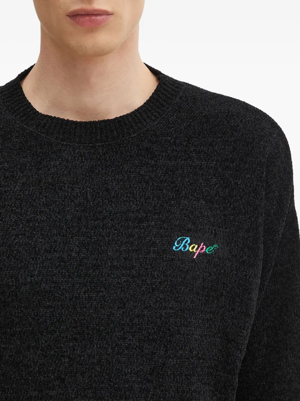 A BATHING APE Trui met geborduurd logo Zwart