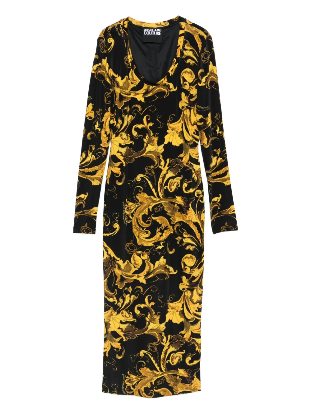 Versace Jeans Couture Barocco-print midi dress - ブラック Versace Jeans Couture Barocco-print midi dress - ブラック