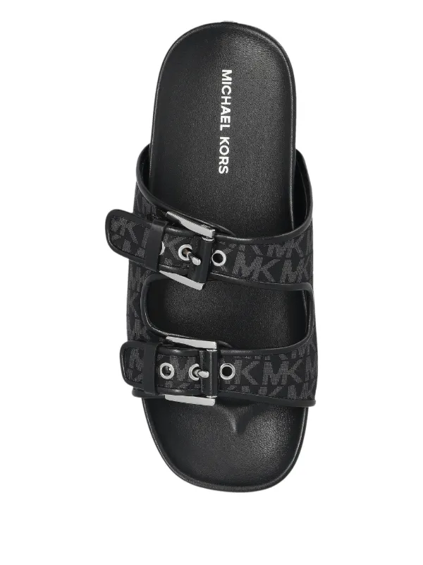 Michael Michael Kors Byers Buckle Slides Black FARFETCH PH