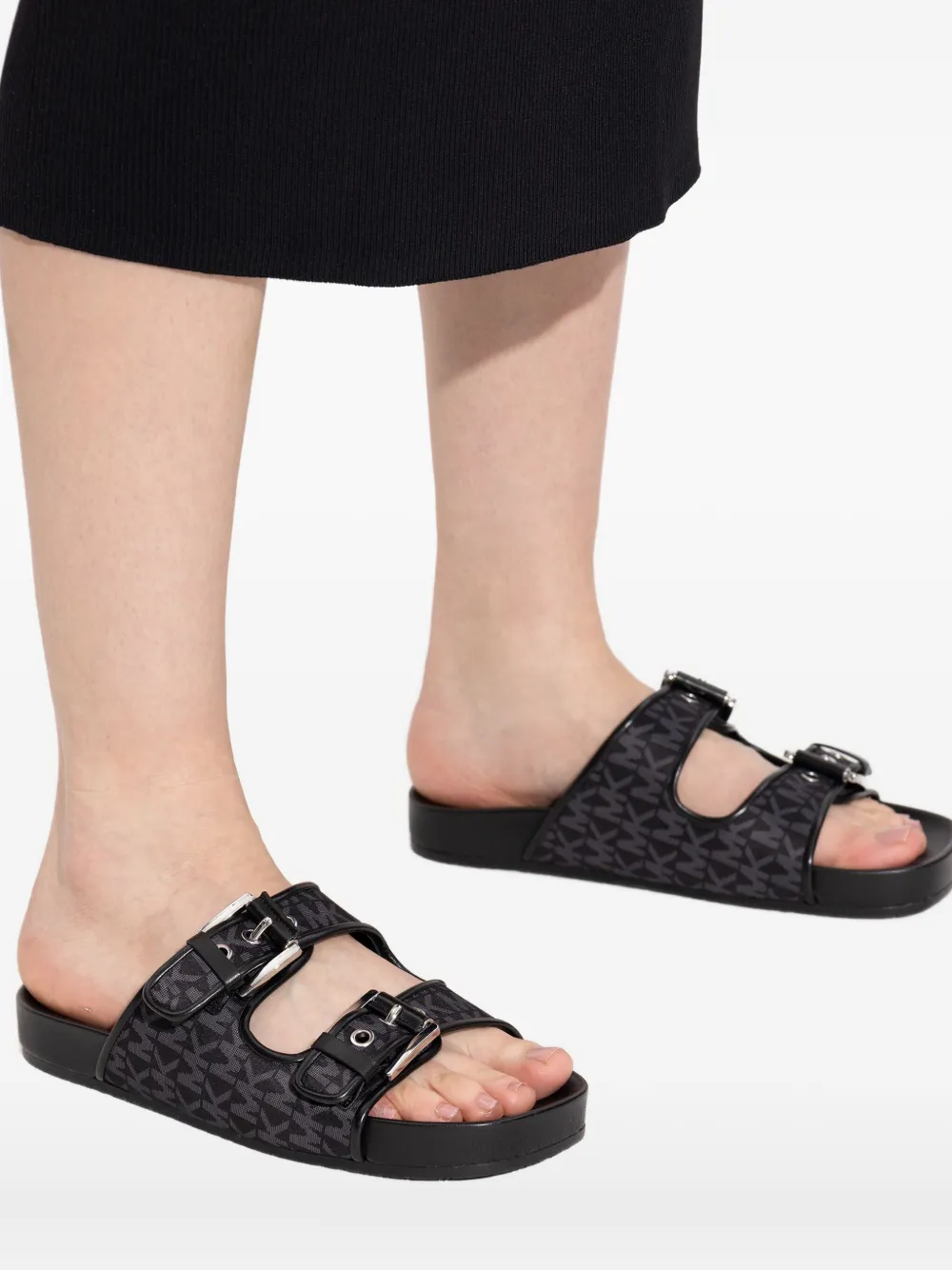 Michael Kors Byers buckle slides Black