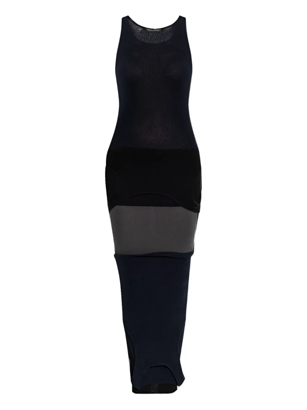 Balenciaga ribbed layered dress - Black