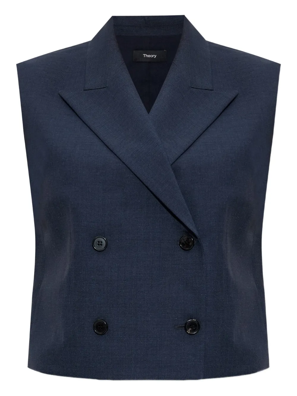Theory double-breasted sleeveless vest Blauw