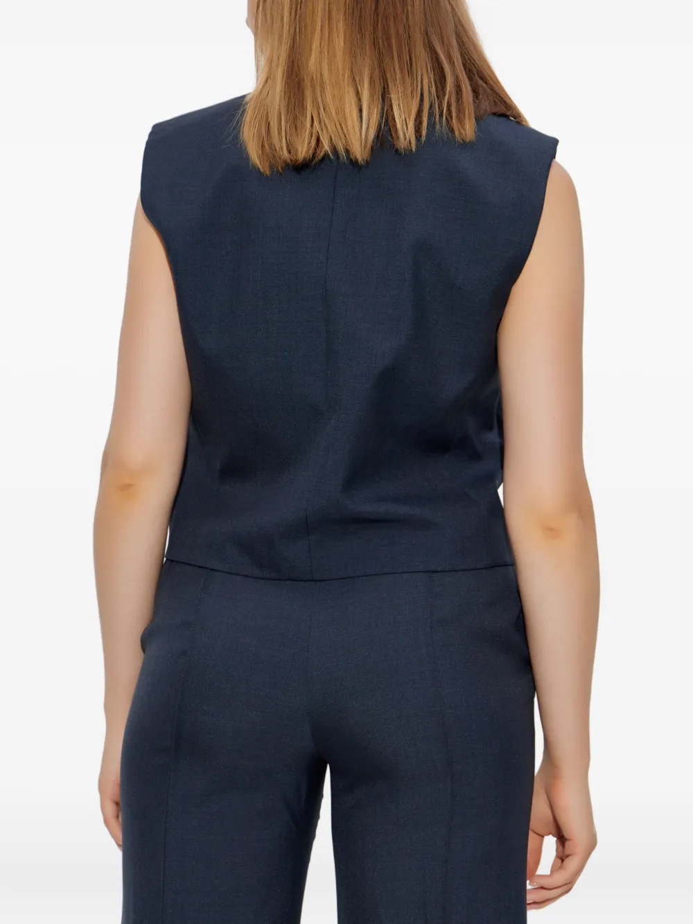 Theory double-breasted sleeveless vest Blauw