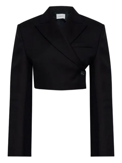 Sportmax cropped knitted-sleeve blazer