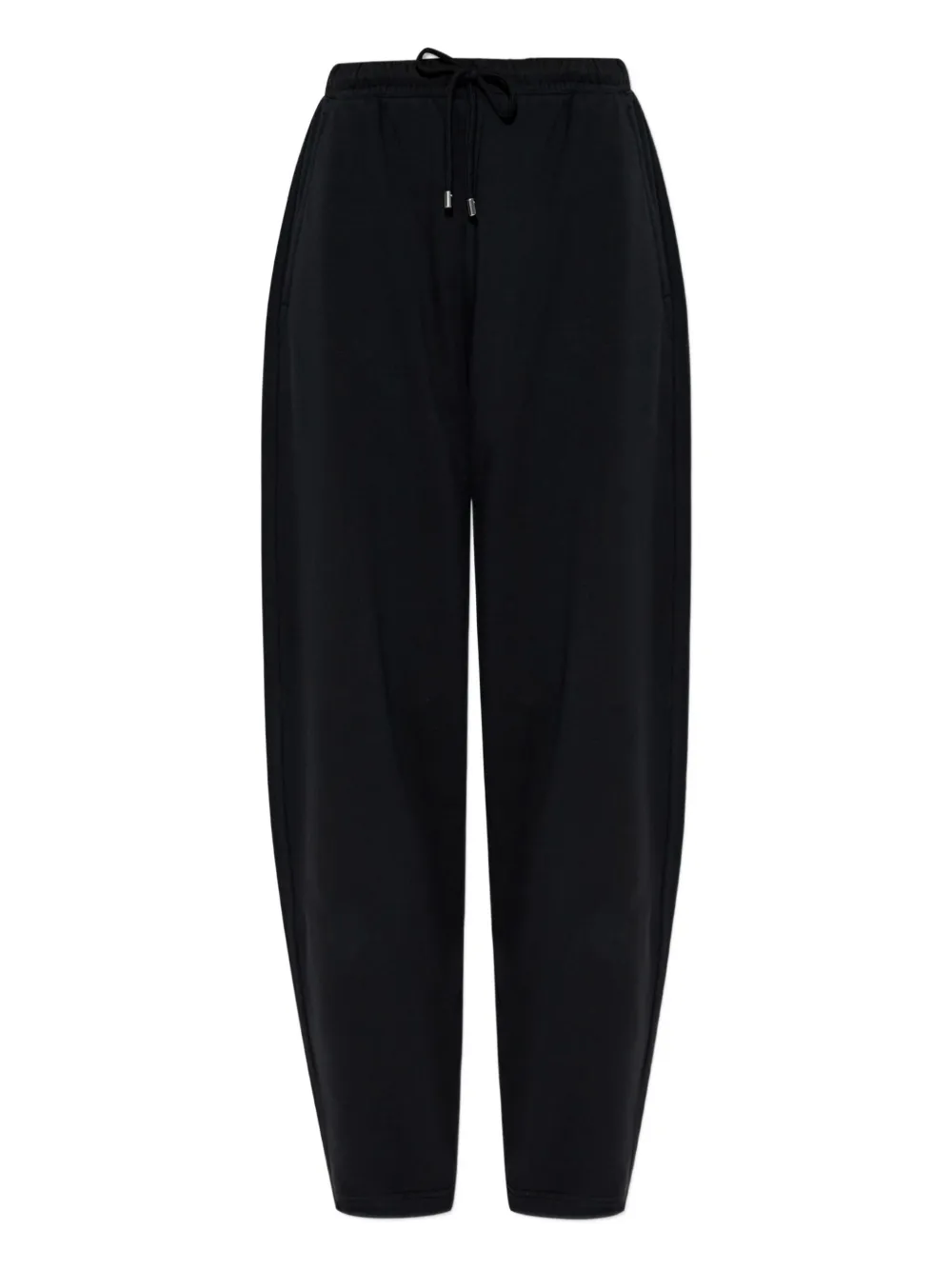 Sportmax Lord Drawstring Cotton Track Pants In Black