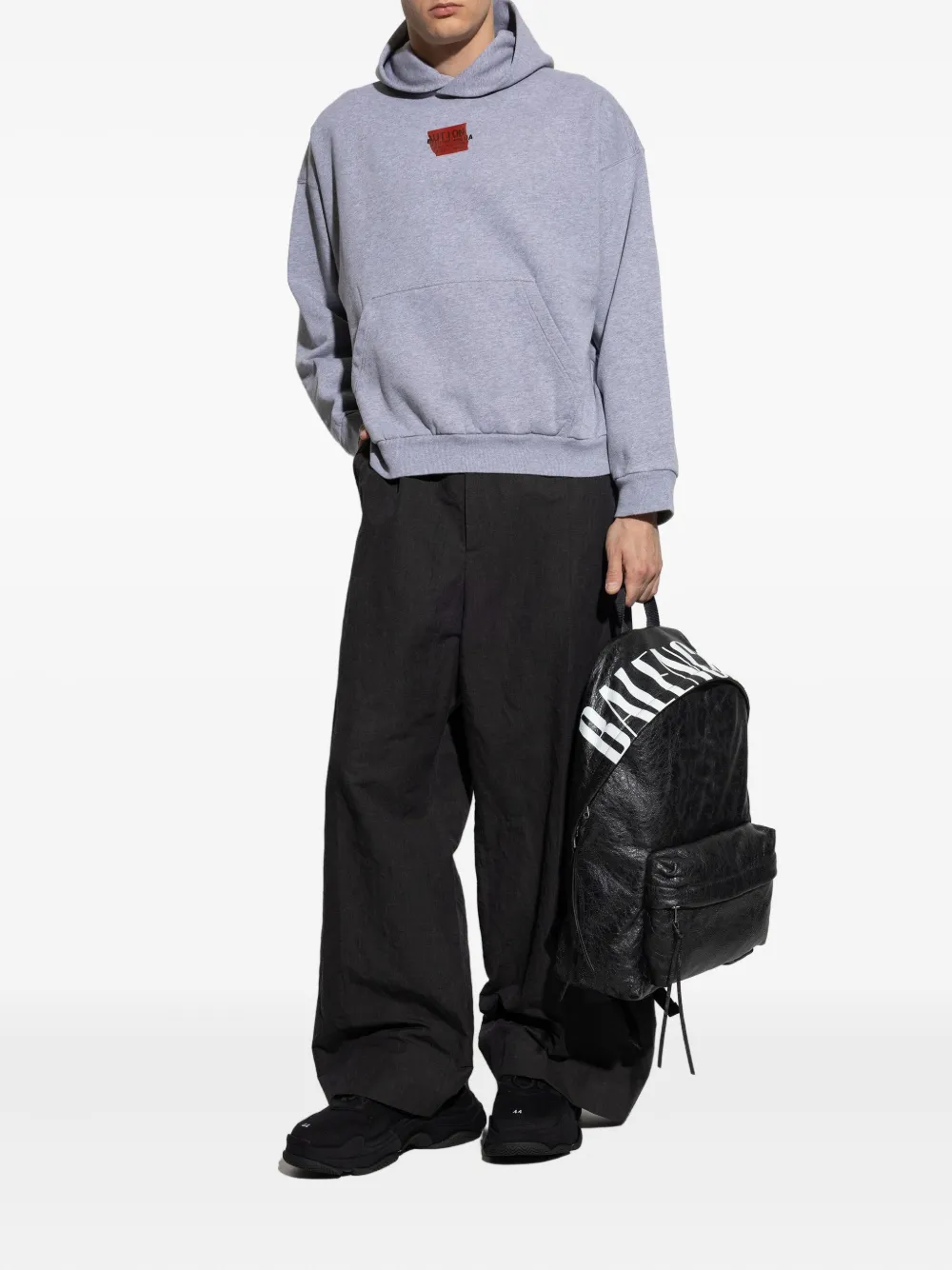 Balenciaga Hoodie met logoprint Grijs