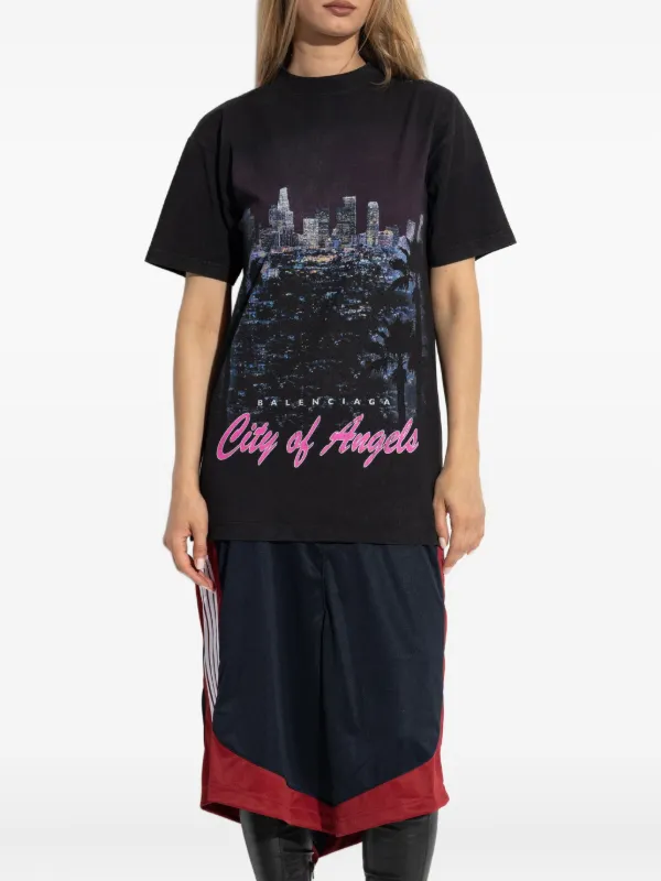 Balenciaga City Of Angels Patched Dress - Black