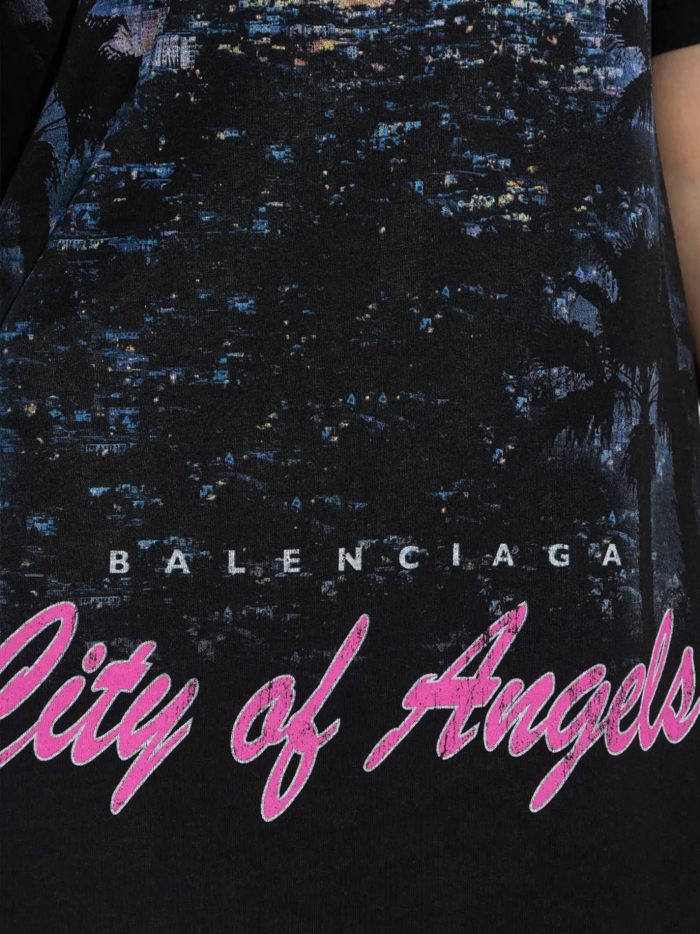 Balenciaga Gelaagde jurk met print Zwart