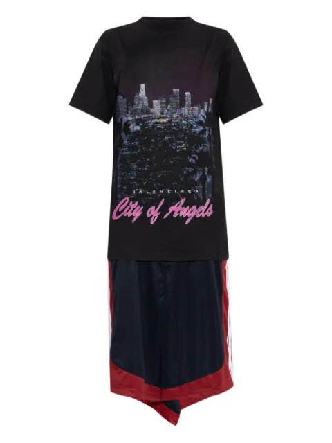 Balenciaga vestido con estampado Los Angeles city