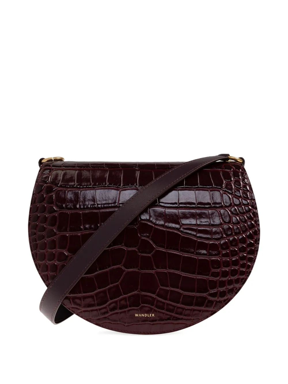 Wandler Kate crocodile-embossed shoulder bag Rood