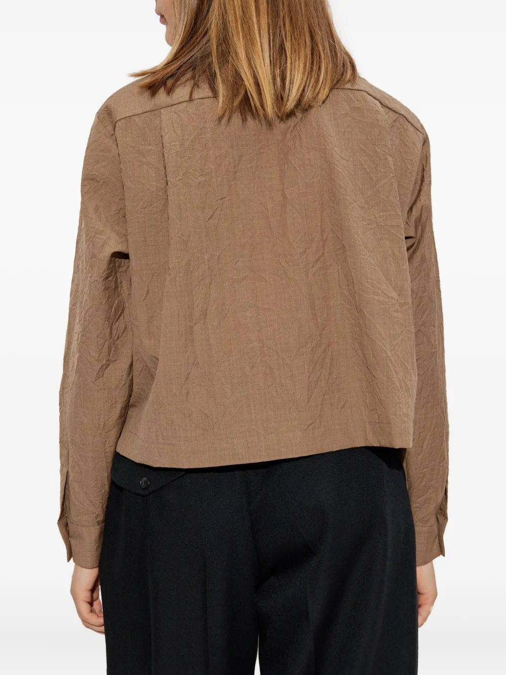 Max Mara Blouse met getextureerde zak Bruin