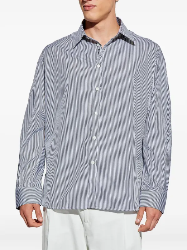 Givenchy Couture Seam Cocoon Shirt In Striped Poplin | Blue | FARFETCH