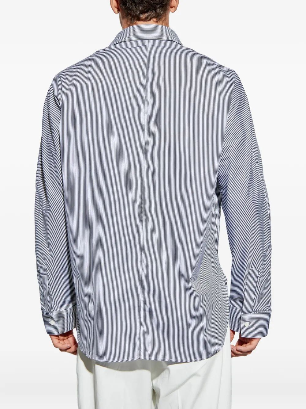 Givenchy Couture Seam Cocoon gestreept popeline overhemd Blauw