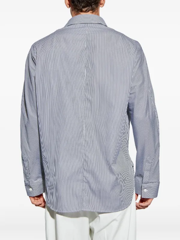 Givenchy Couture Seam Cocoon Shirt In Striped Poplin | Blue | FARFETCH