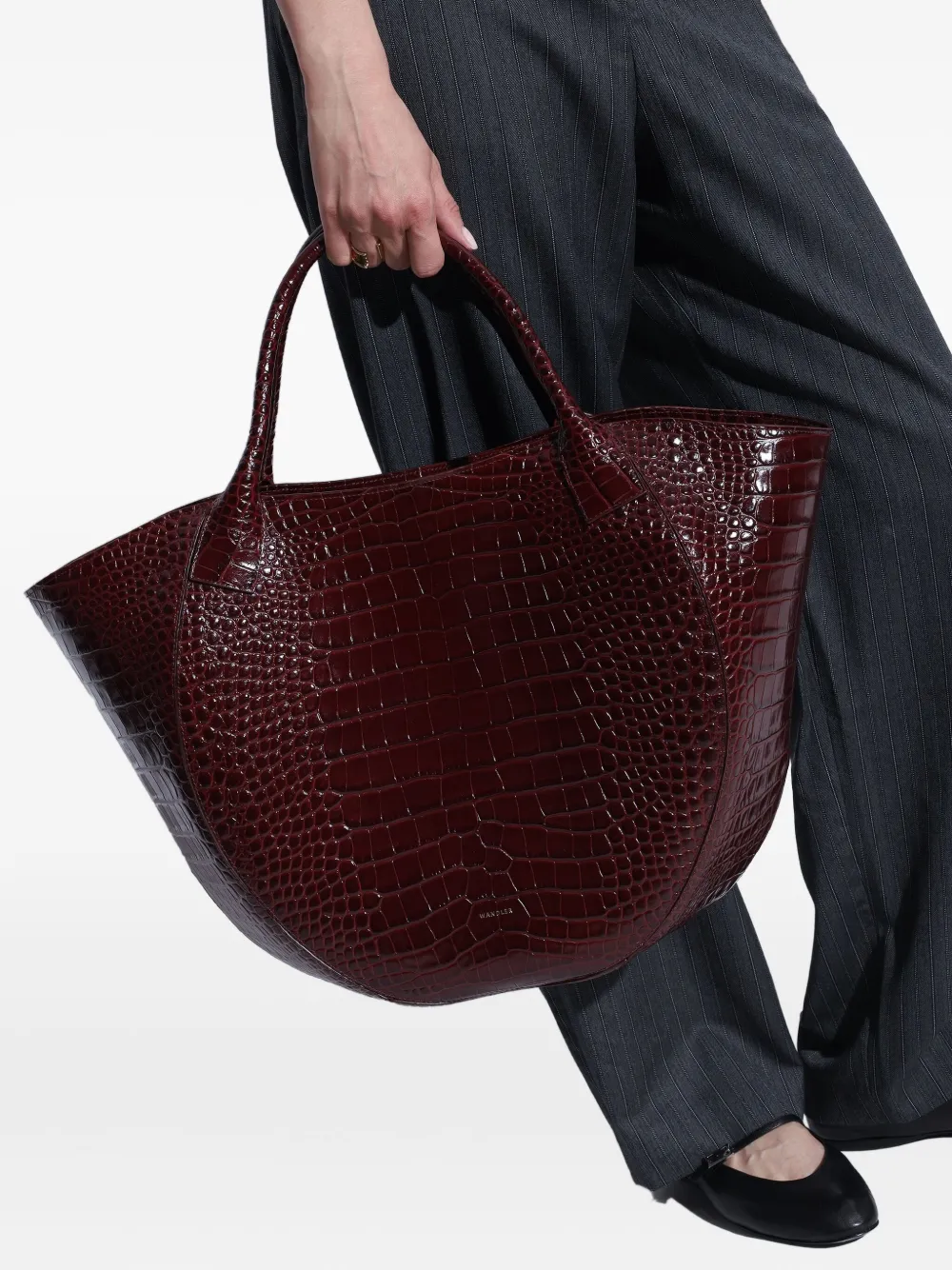 Wandler Mia crocodile-effect tote bag Rood