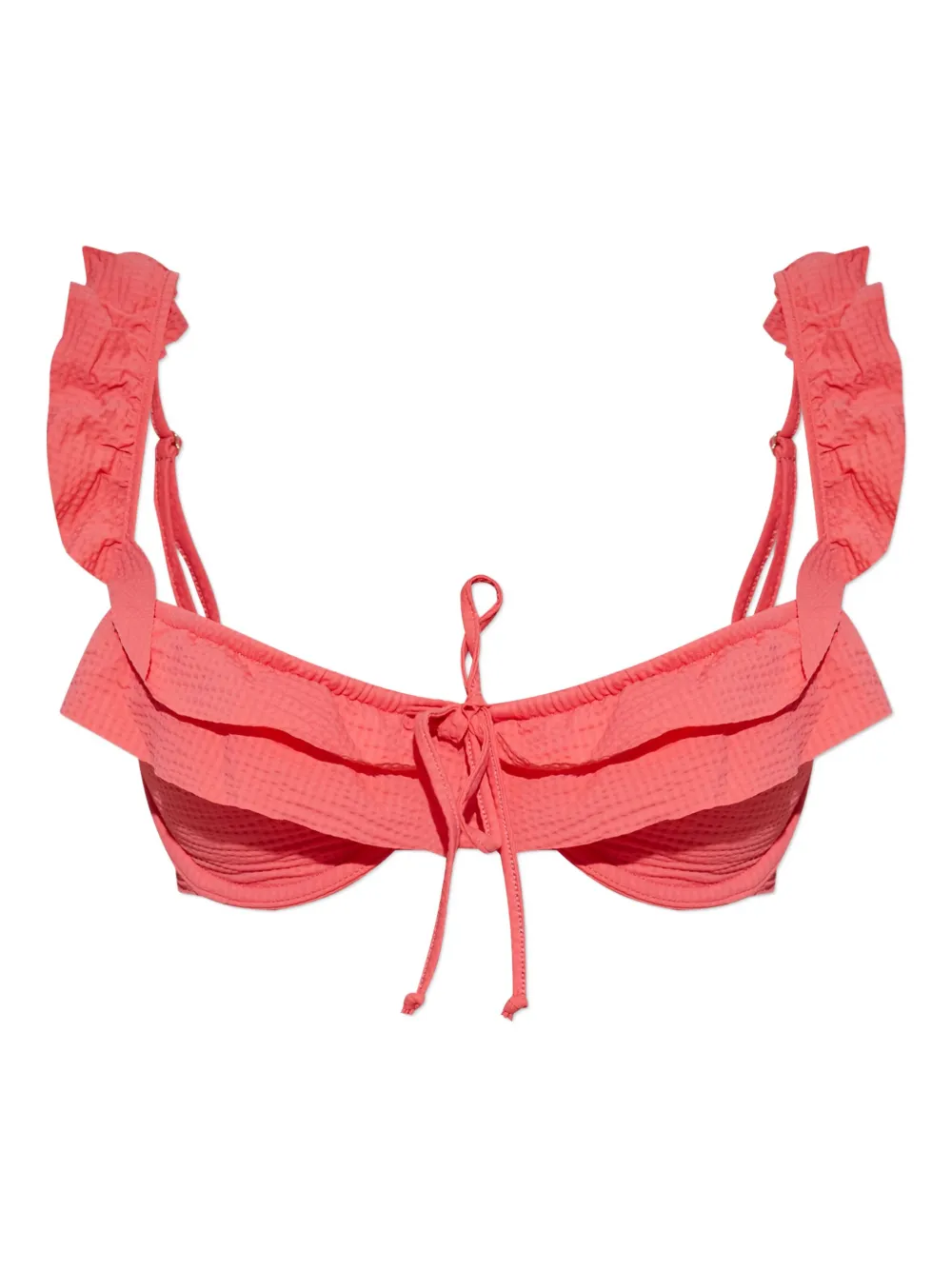 Marysia ruffled-trim bikini top Roze