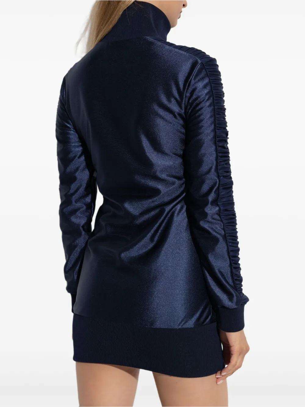 Balenciaga Jurk met ruches en rits Blauw