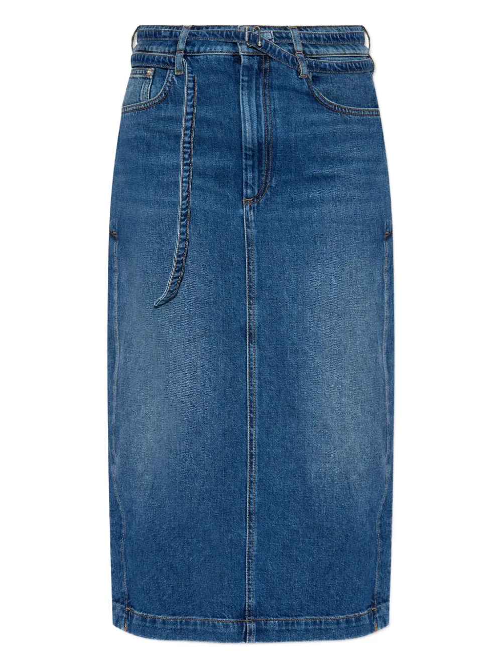 Sportmax belted denim skirt Blauw