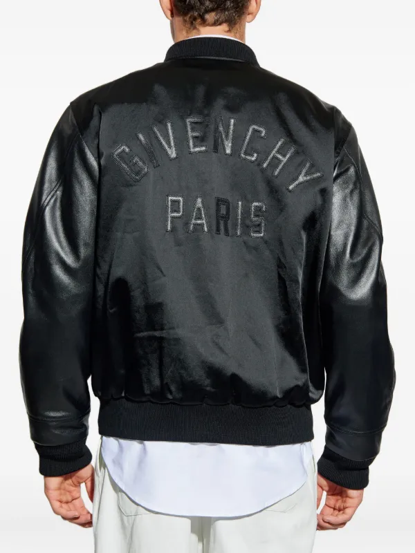 Givenchy logo-lettering Bomber Jacket | Black | FARFETCH
